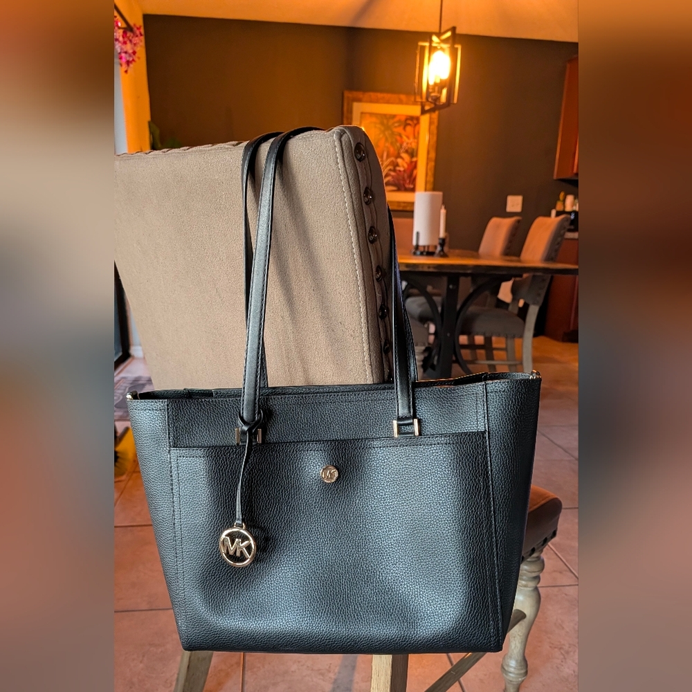 Michael Kors  Black Leather Tote Bag